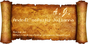 Andrásofszky Julianna névjegykártya